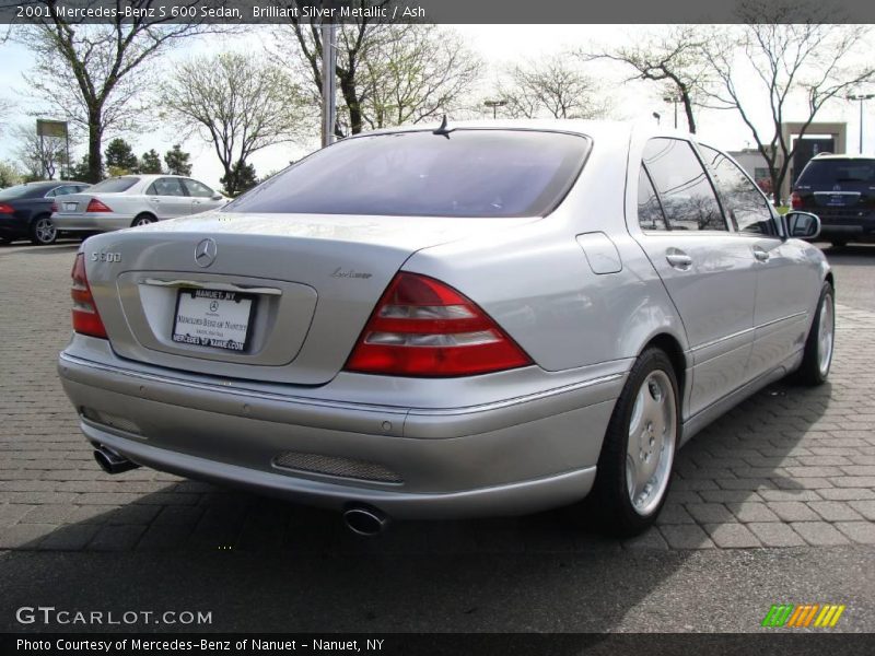 Brilliant Silver Metallic / Ash 2001 Mercedes-Benz S 600 Sedan