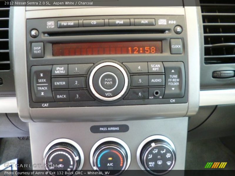 Aspen White / Charcoal 2012 Nissan Sentra 2.0 SL