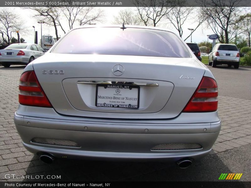 Brilliant Silver Metallic / Ash 2001 Mercedes-Benz S 600 Sedan