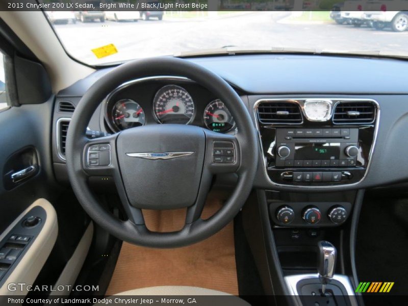 Bright White / Black/Light Frost Beige 2013 Chrysler 200 LX Sedan