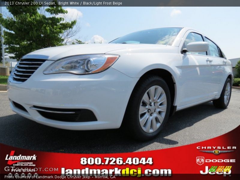 Bright White / Black/Light Frost Beige 2013 Chrysler 200 LX Sedan