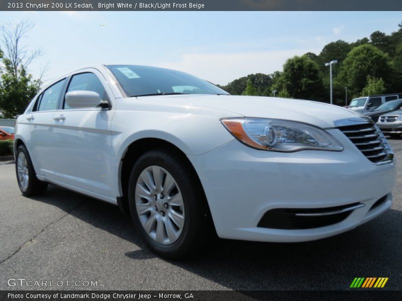 Bright White / Black/Light Frost Beige 2013 Chrysler 200 LX Sedan