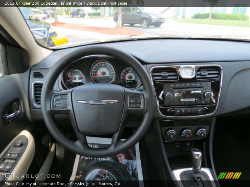Bright White / Black/Light Frost Beige 2013 Chrysler 200 LX Sedan