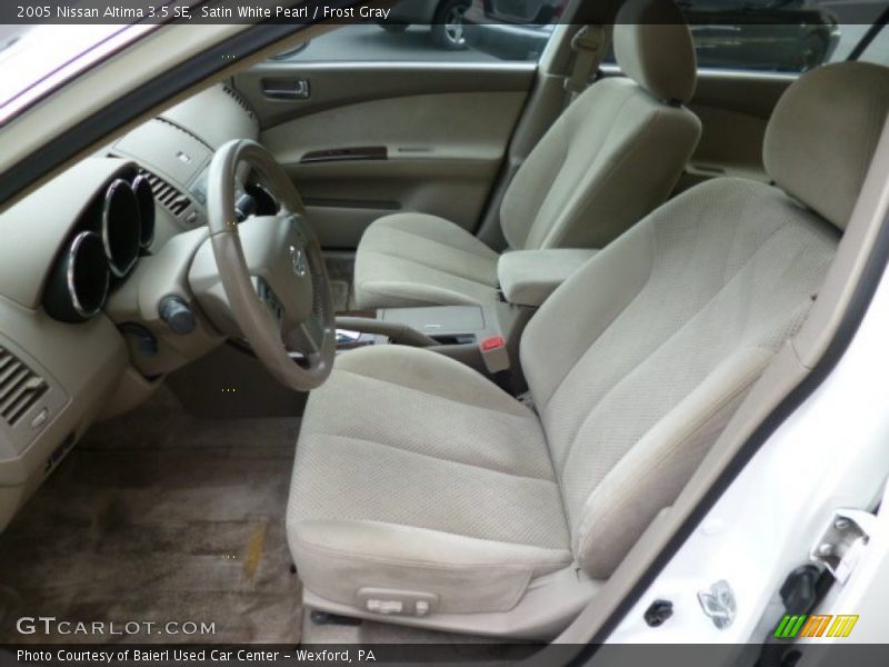 Satin White Pearl / Frost Gray 2005 Nissan Altima 3.5 SE