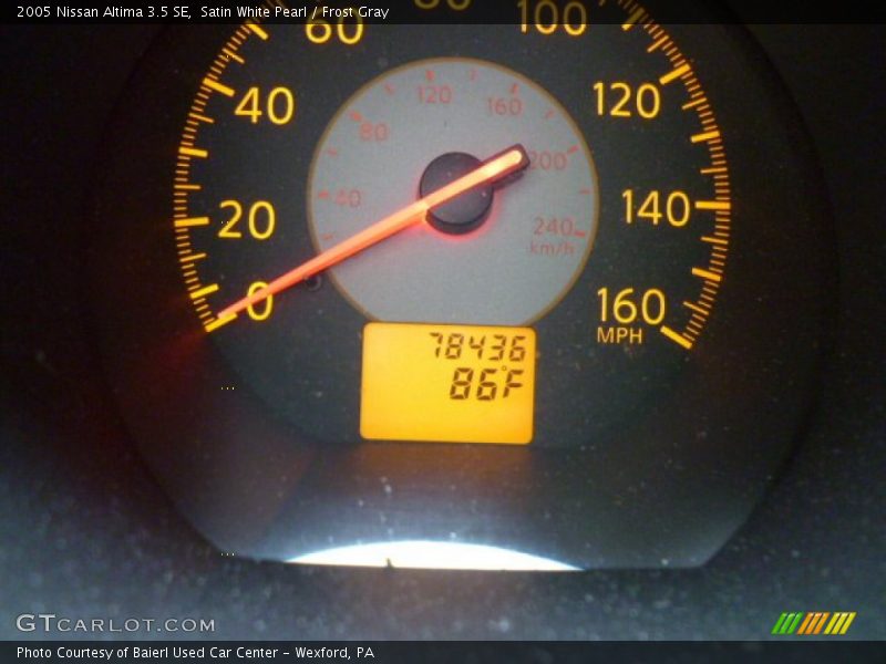 Satin White Pearl / Frost Gray 2005 Nissan Altima 3.5 SE