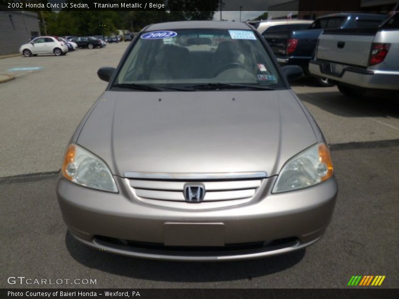 Titanium Metallic / Beige 2002 Honda Civic LX Sedan
