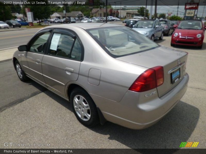 Titanium Metallic / Beige 2002 Honda Civic LX Sedan