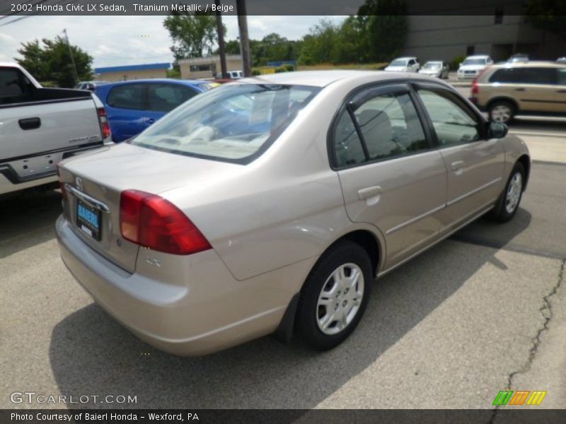 Titanium Metallic / Beige 2002 Honda Civic LX Sedan