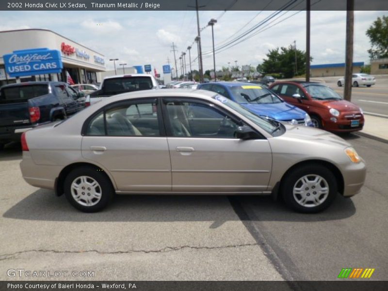 Titanium Metallic / Beige 2002 Honda Civic LX Sedan