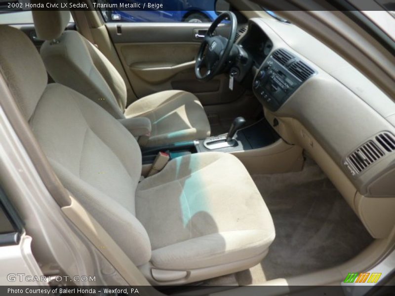 Titanium Metallic / Beige 2002 Honda Civic LX Sedan