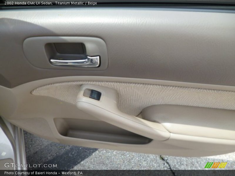 Titanium Metallic / Beige 2002 Honda Civic LX Sedan