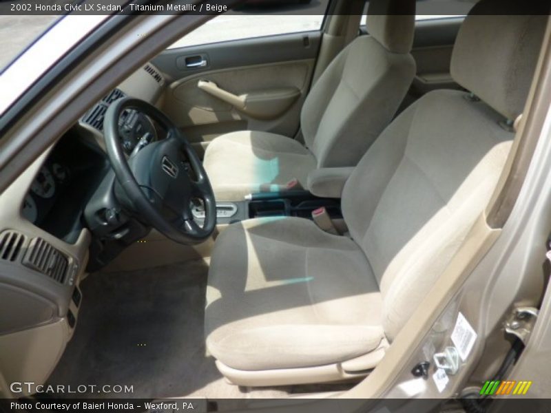 Titanium Metallic / Beige 2002 Honda Civic LX Sedan