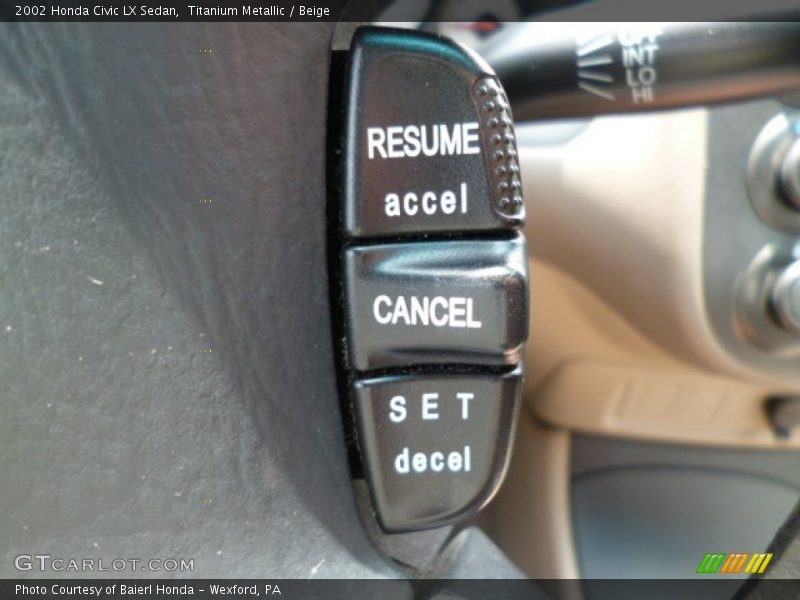 Titanium Metallic / Beige 2002 Honda Civic LX Sedan