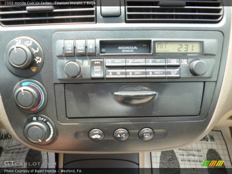 Titanium Metallic / Beige 2002 Honda Civic LX Sedan