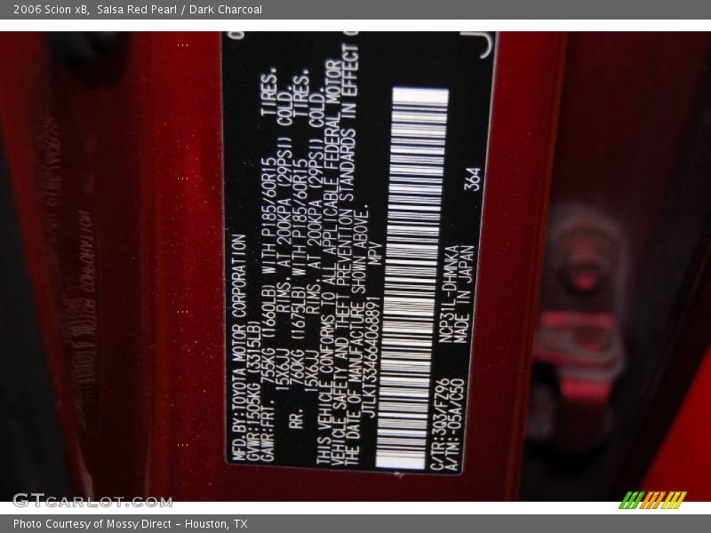 Salsa Red Pearl / Dark Charcoal 2006 Scion xB