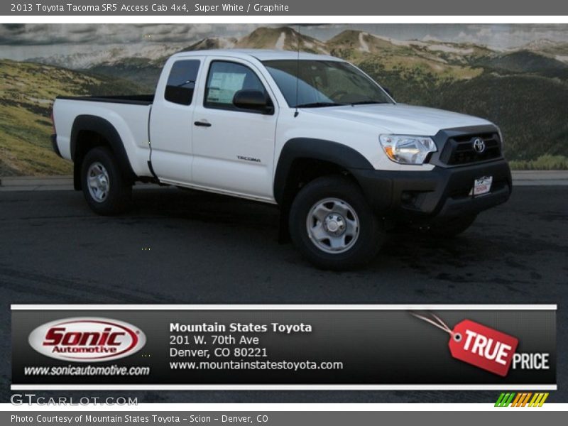 Super White / Graphite 2013 Toyota Tacoma SR5 Access Cab 4x4