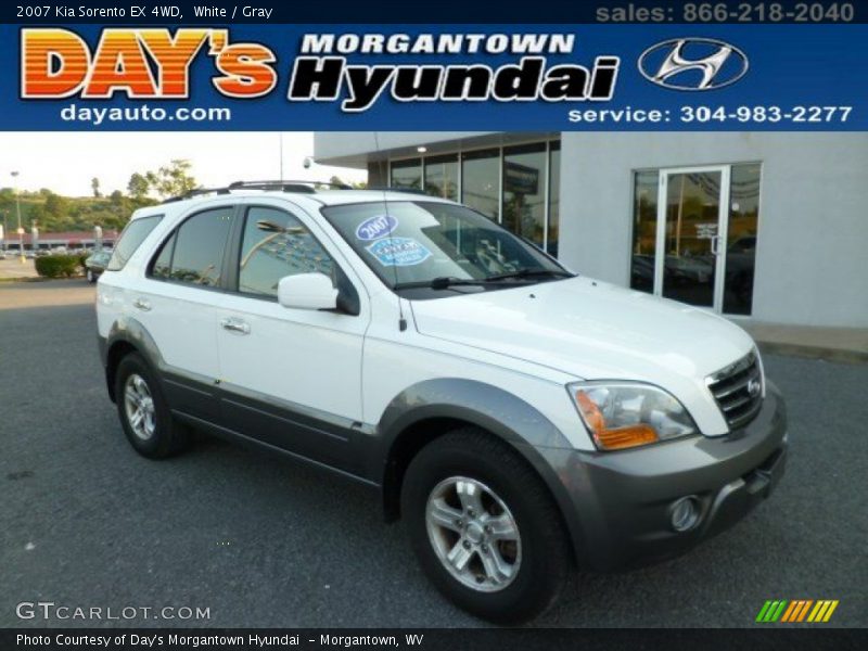 White / Gray 2007 Kia Sorento EX 4WD