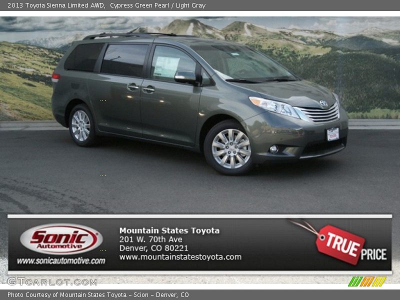 Cypress Green Pearl / Light Gray 2013 Toyota Sienna Limited AWD