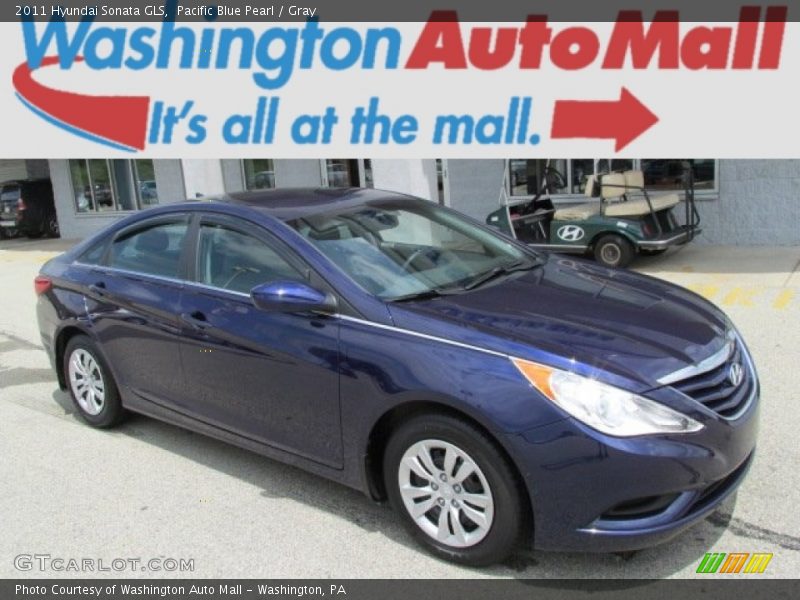 Pacific Blue Pearl / Gray 2011 Hyundai Sonata GLS
