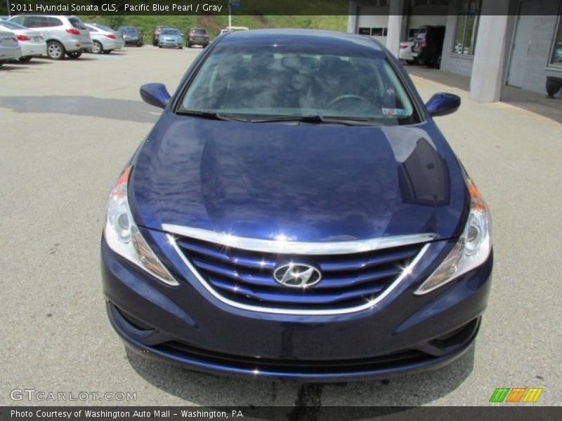 Pacific Blue Pearl / Gray 2011 Hyundai Sonata GLS