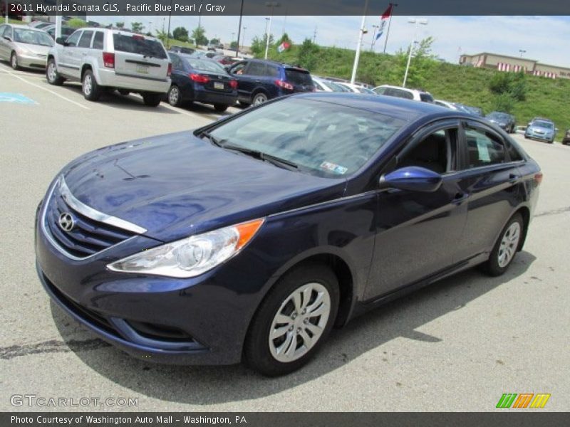 Pacific Blue Pearl / Gray 2011 Hyundai Sonata GLS