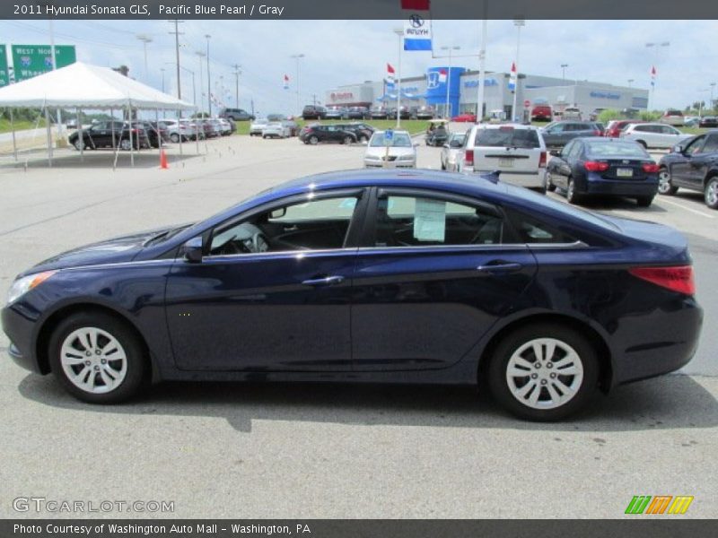 Pacific Blue Pearl / Gray 2011 Hyundai Sonata GLS