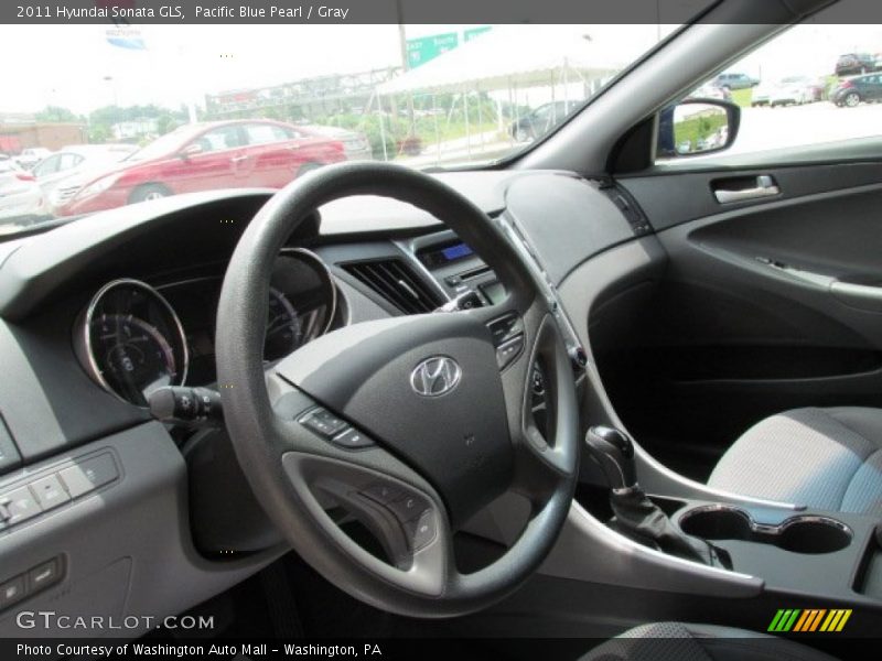 Pacific Blue Pearl / Gray 2011 Hyundai Sonata GLS