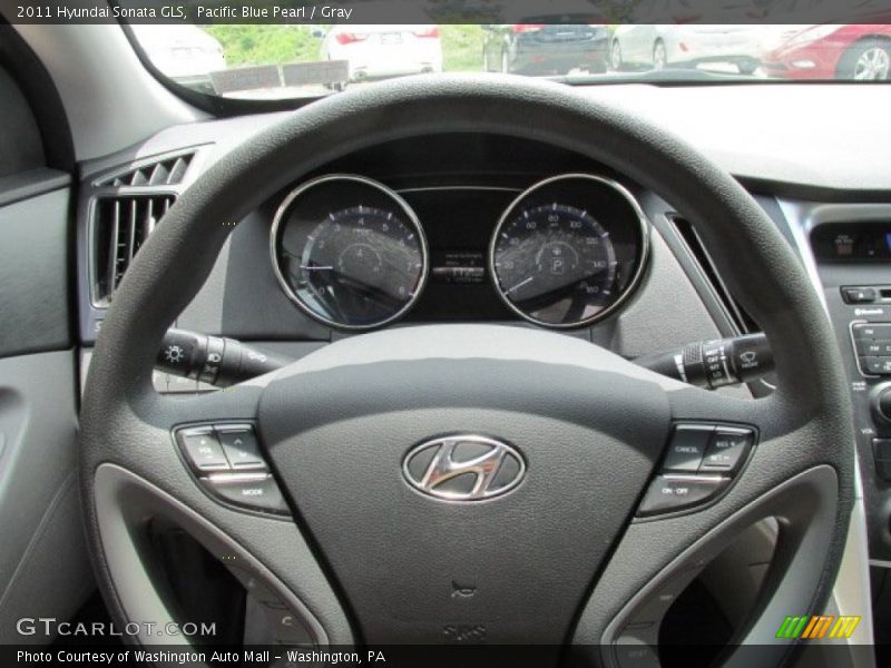 Pacific Blue Pearl / Gray 2011 Hyundai Sonata GLS