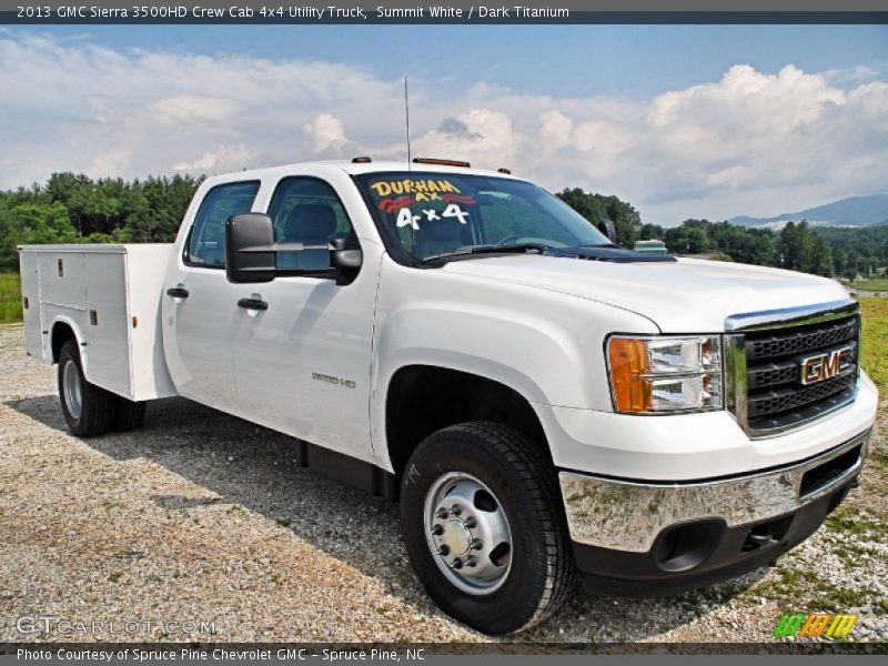 Summit White / Dark Titanium 2013 GMC Sierra 3500HD Crew Cab 4x4 Utility Truck