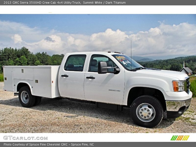 Summit White / Dark Titanium 2013 GMC Sierra 3500HD Crew Cab 4x4 Utility Truck