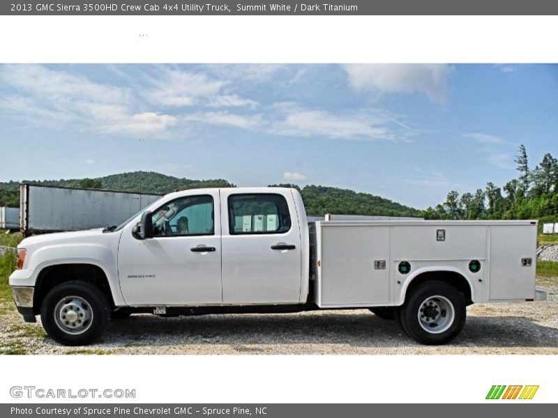 Summit White / Dark Titanium 2013 GMC Sierra 3500HD Crew Cab 4x4 Utility Truck