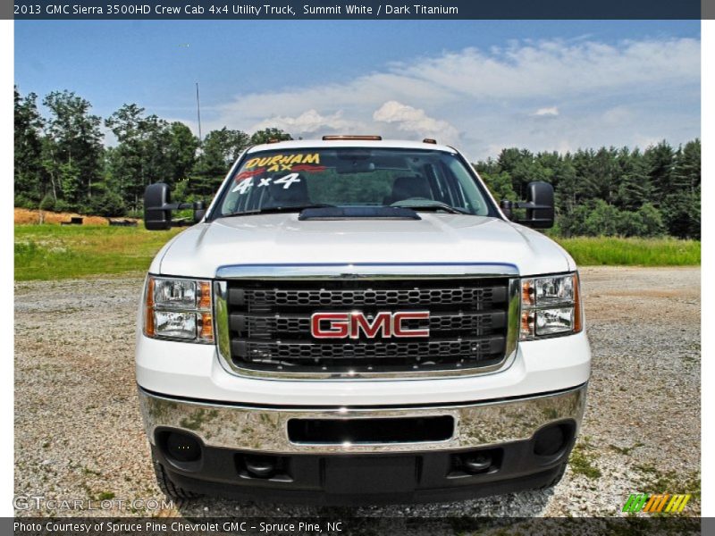 Summit White / Dark Titanium 2013 GMC Sierra 3500HD Crew Cab 4x4 Utility Truck