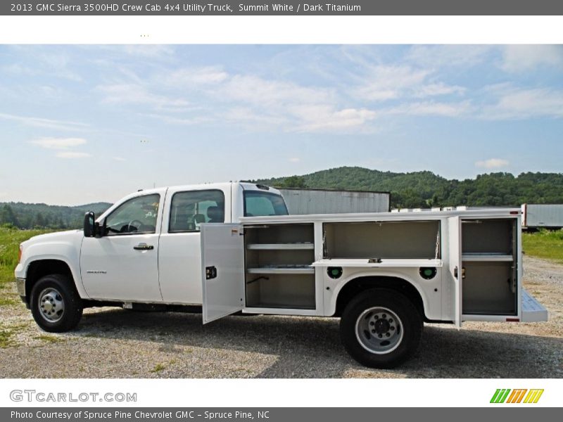Summit White / Dark Titanium 2013 GMC Sierra 3500HD Crew Cab 4x4 Utility Truck