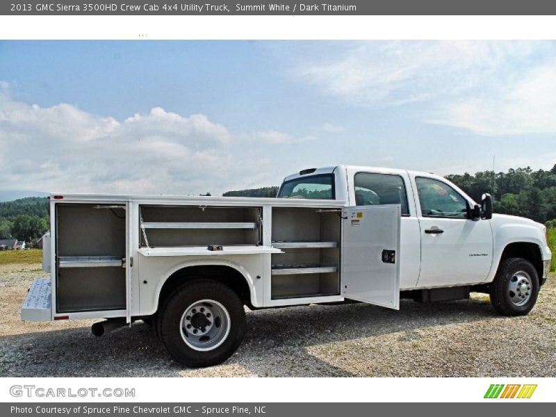 Summit White / Dark Titanium 2013 GMC Sierra 3500HD Crew Cab 4x4 Utility Truck
