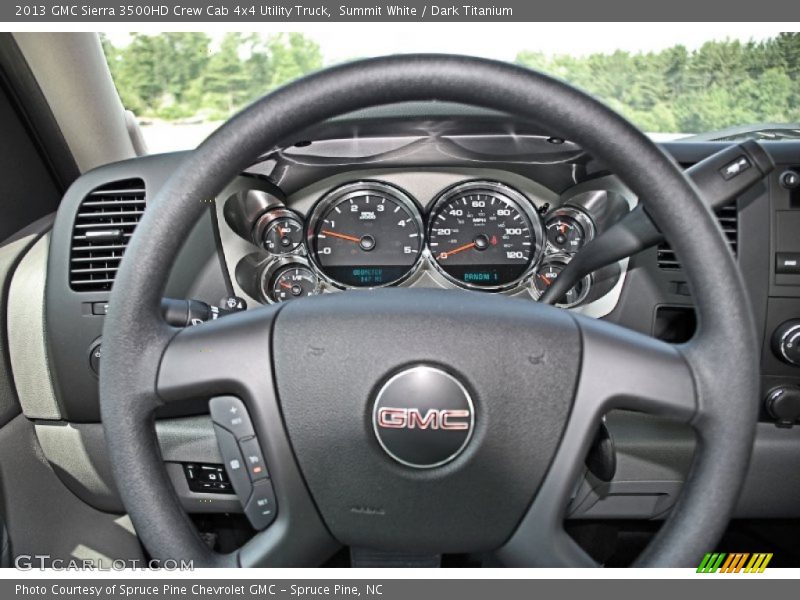 Summit White / Dark Titanium 2013 GMC Sierra 3500HD Crew Cab 4x4 Utility Truck