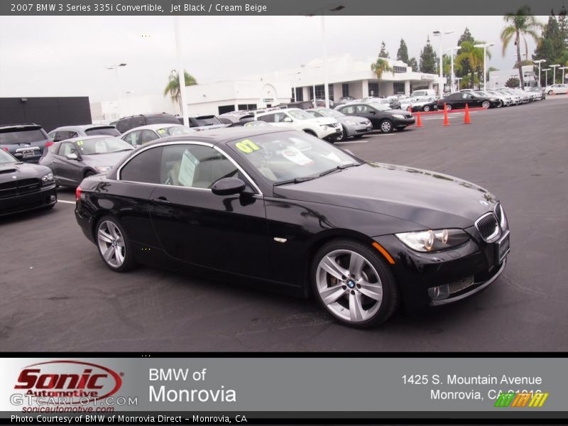 Jet Black / Cream Beige 2007 BMW 3 Series 335i Convertible