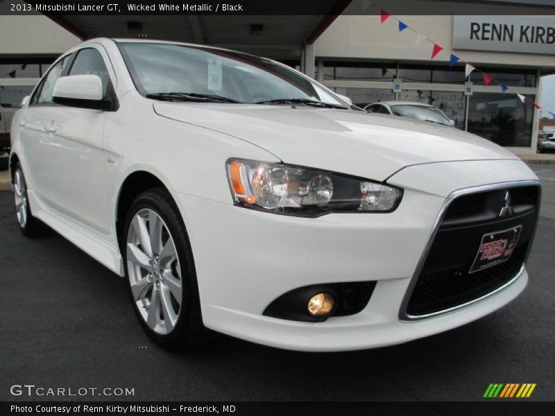 Wicked White Metallic / Black 2013 Mitsubishi Lancer GT