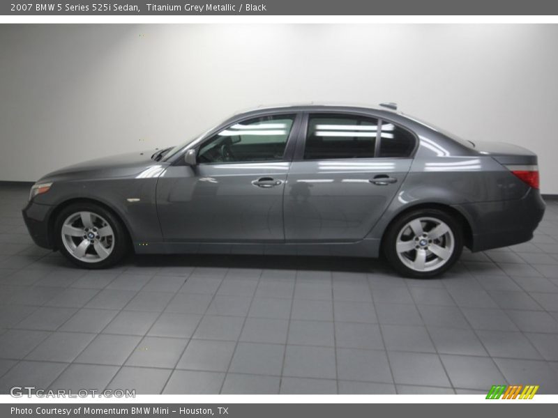 Titanium Grey Metallic / Black 2007 BMW 5 Series 525i Sedan