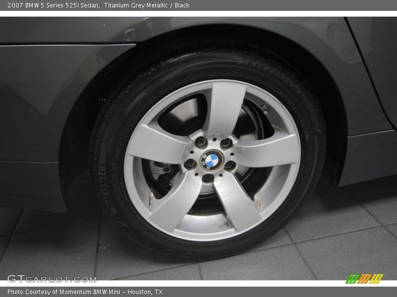 Titanium Grey Metallic / Black 2007 BMW 5 Series 525i Sedan