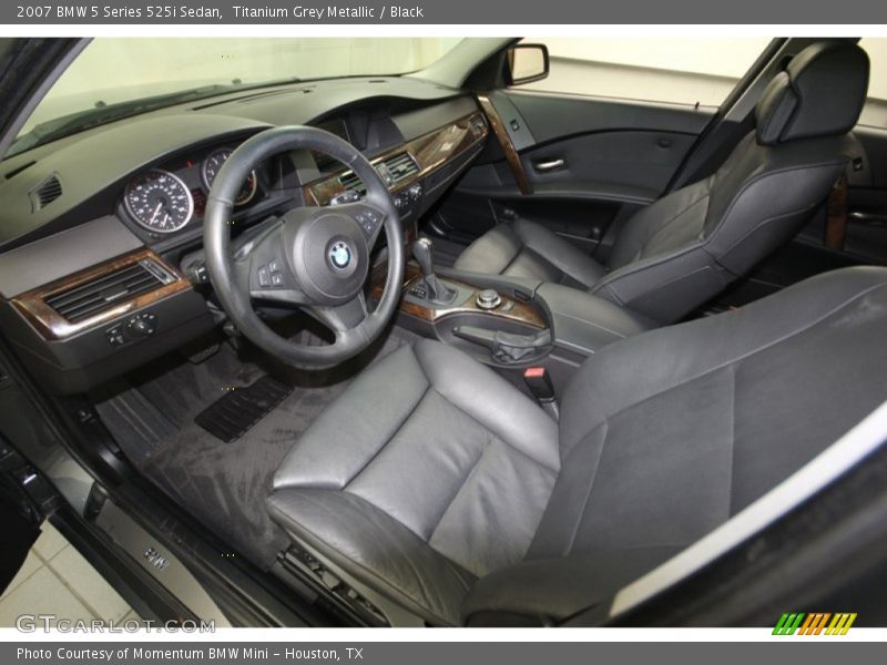 Titanium Grey Metallic / Black 2007 BMW 5 Series 525i Sedan