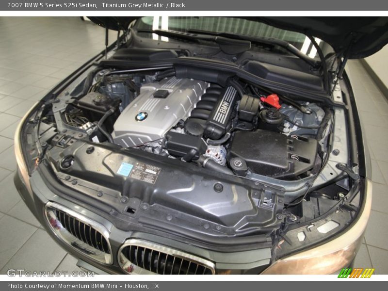 Titanium Grey Metallic / Black 2007 BMW 5 Series 525i Sedan