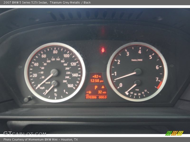 Titanium Grey Metallic / Black 2007 BMW 5 Series 525i Sedan