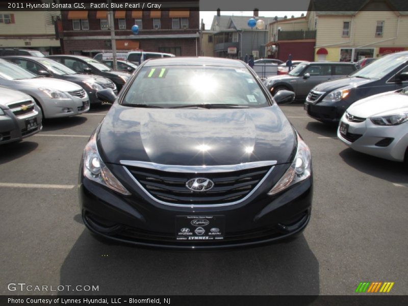 Pacific Blue Pearl / Gray 2011 Hyundai Sonata GLS