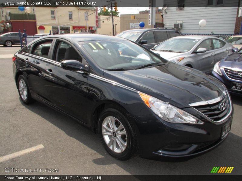 Pacific Blue Pearl / Gray 2011 Hyundai Sonata GLS