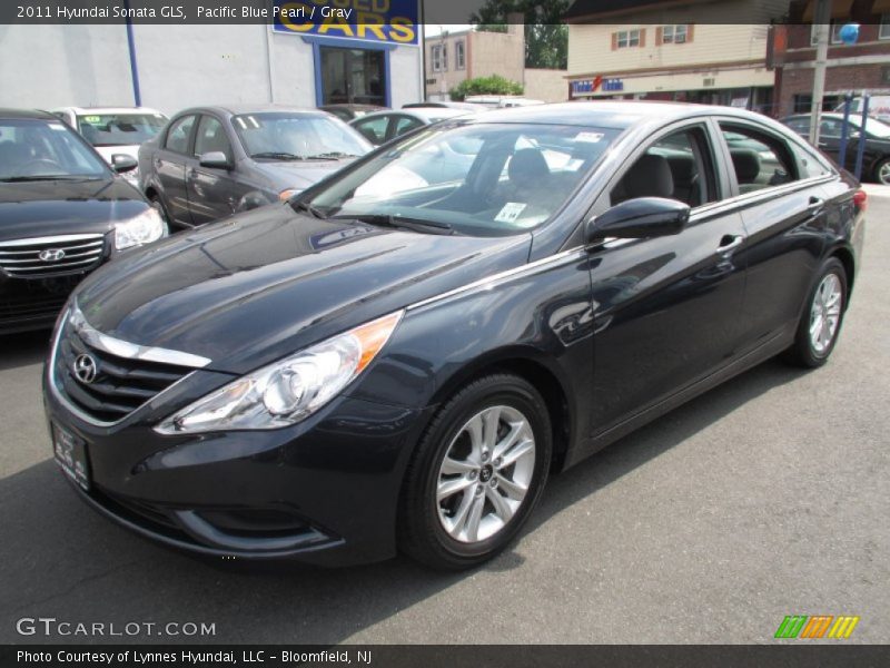 Pacific Blue Pearl / Gray 2011 Hyundai Sonata GLS