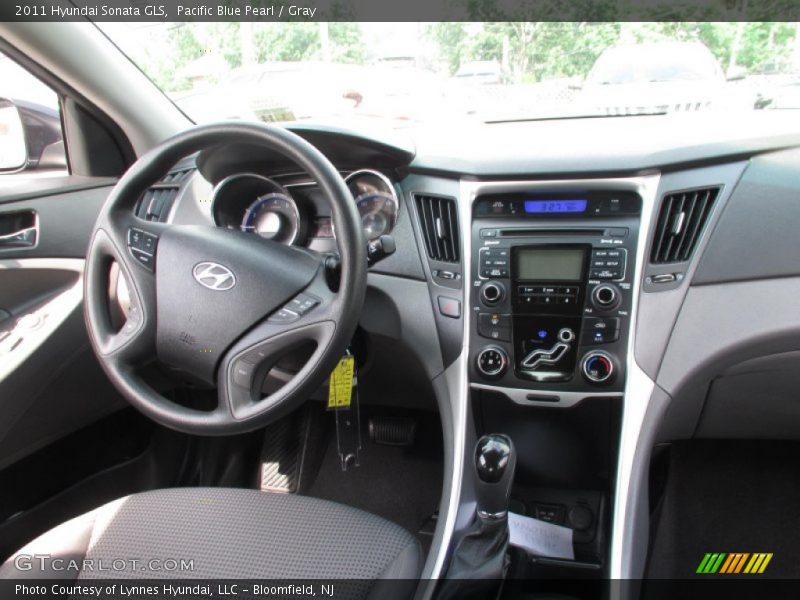 Pacific Blue Pearl / Gray 2011 Hyundai Sonata GLS