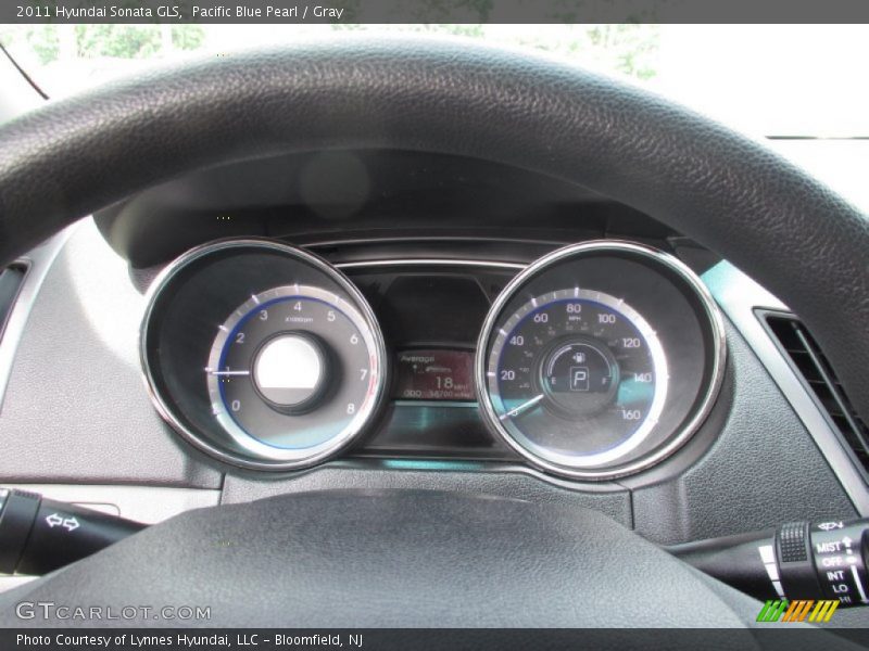 Pacific Blue Pearl / Gray 2011 Hyundai Sonata GLS