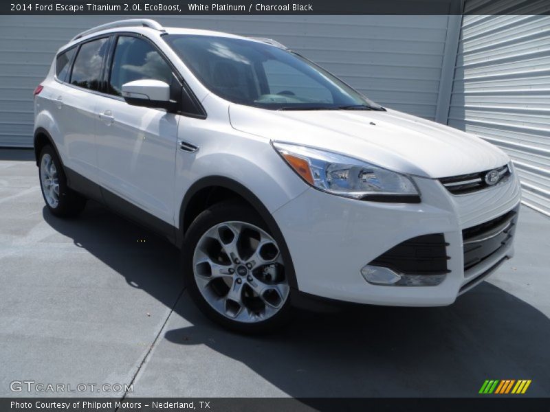 White Platinum / Charcoal Black 2014 Ford Escape Titanium 2.0L EcoBoost