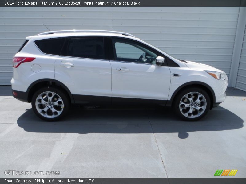 White Platinum / Charcoal Black 2014 Ford Escape Titanium 2.0L EcoBoost