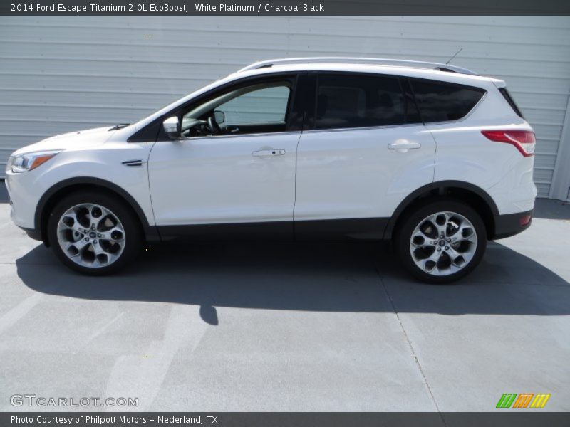 White Platinum / Charcoal Black 2014 Ford Escape Titanium 2.0L EcoBoost